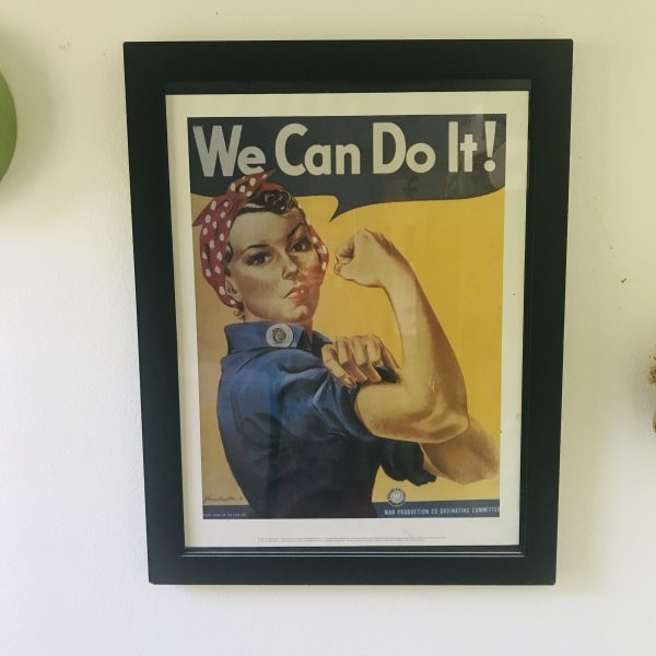 Vintage Poster Laundry Room Wall decor Rosie The Rivieer We can do it! Sign print display wall art collectible framed farmhouse kitchen