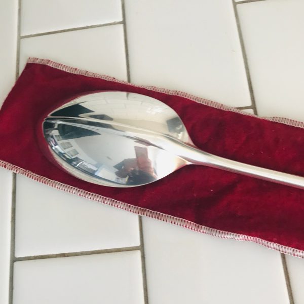 Vintage Silver-plate fiddleback spoon long handle large serving spoon 13" long