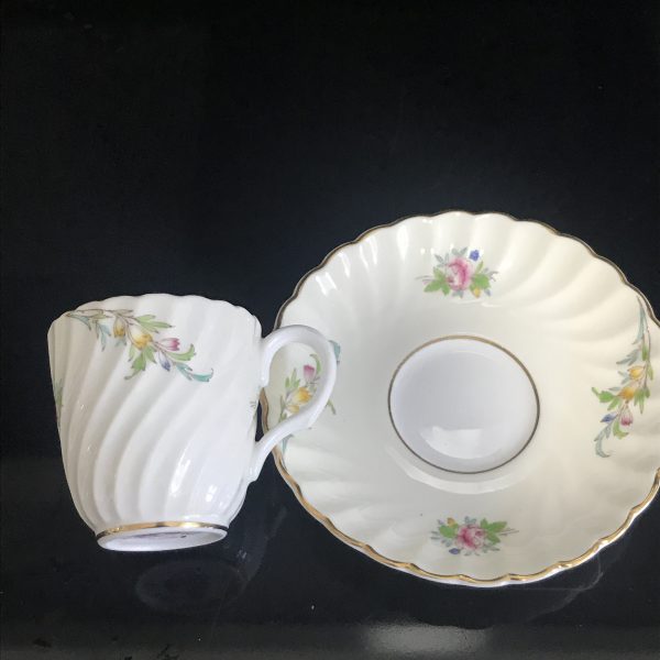 Antique Demitasse tea cup and saucer  Minton's light blue Dainty collectible farmhouse bridal wedding