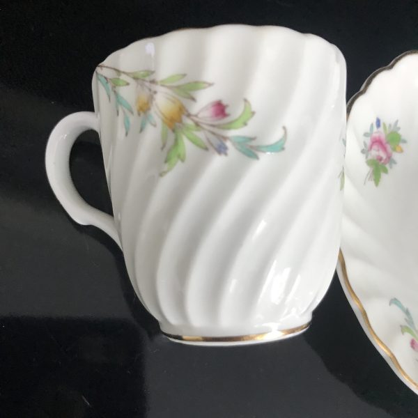 Antique Demitasse tea cup and saucer  Minton's light blue Dainty collectible farmhouse bridal wedding