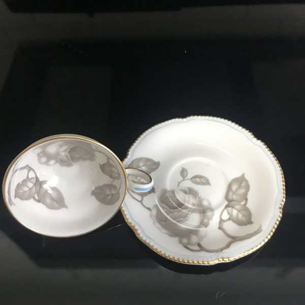 Antique Demitasse tea cup and saucer USA Castleton fine bone china collectible farmhouse bridal wedding