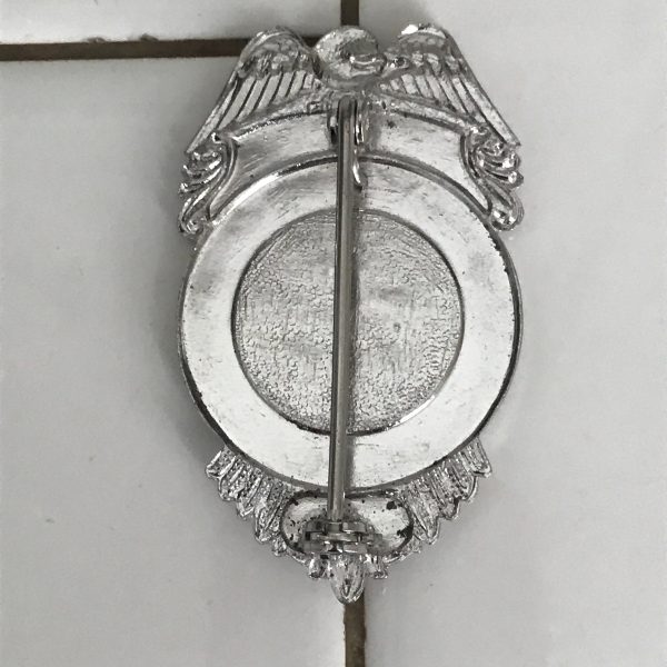 Obsolete Shield Badge Lieutenant New Boston Fire Department Silver and blue  collectible memorabilia