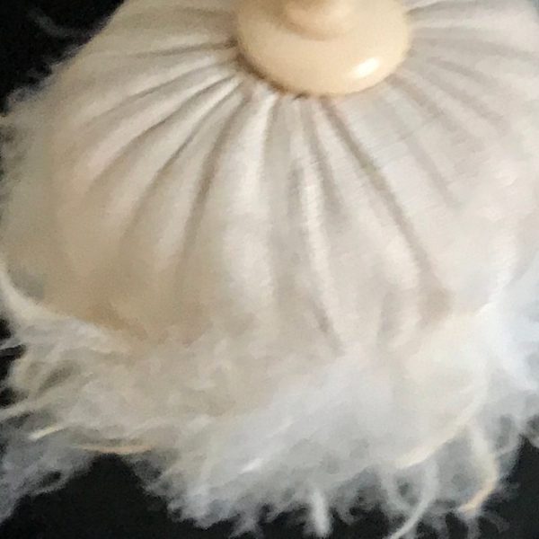 Victorian French Swansdown and Silk Powder Puff/Puppette Antique collectible purse travel display