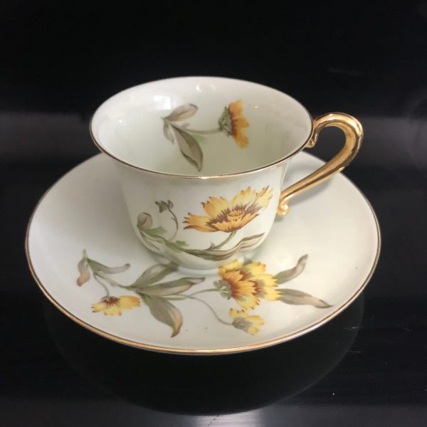 Vintage Demitasse tea cup and saucer Ridgewood translucent fine bone china collectible farmhouse bridal wedding