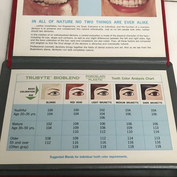 Vintage Dental Collectible color matching set for bridges or crowns display dental office Bioblend Truebyte