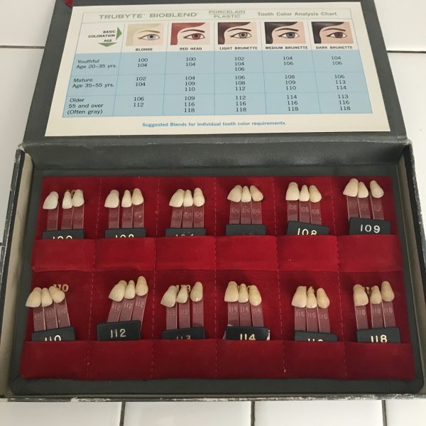 Vintage Dental Collectible color matching set for bridges or crowns display dental office Bioblend Truebyte