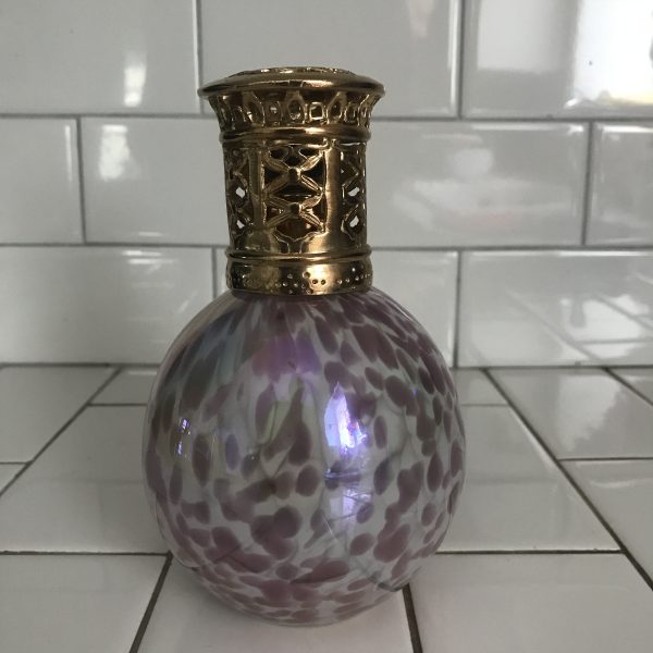 Vintage Lampberger blown glass pink iridescent display collectible vintage home decor fragrance lamp
