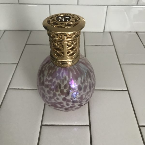 Vintage Lampberger blown glass pink iridescent display collectible vintage home decor fragrance lamp