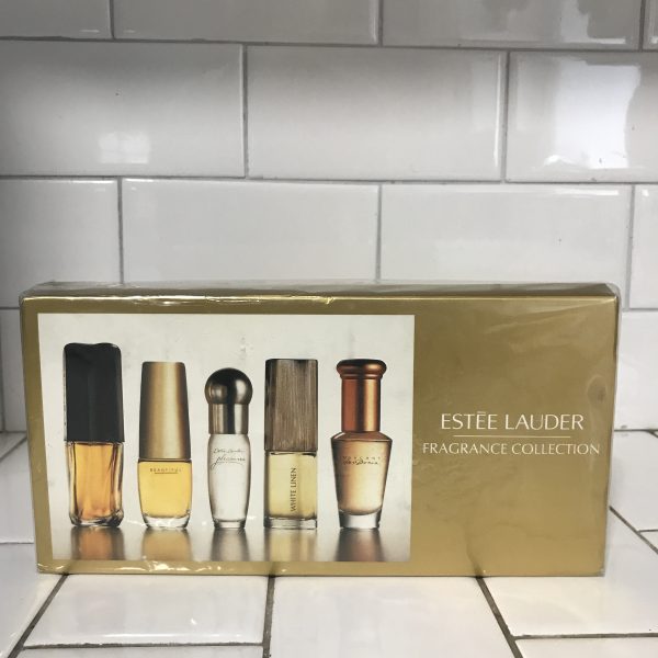 Vintage Sealed Estēe Lauder Women's Spray Parfum Collection Beautiful Knowing Pleasures White Linen Tuscany per Donna collectible vanity