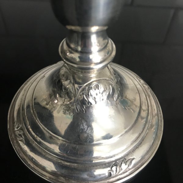 Antique Sterling Silver Candlestick holder Ornate trim Frank M. Whiting Company detailed candlestick display dining collectible