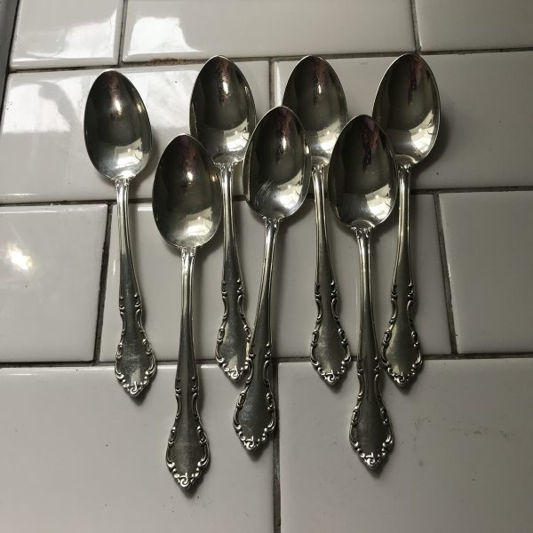 Vintage Gorham Sterling silver teaspoons 7 pieces Chelsea pattern 236 grams