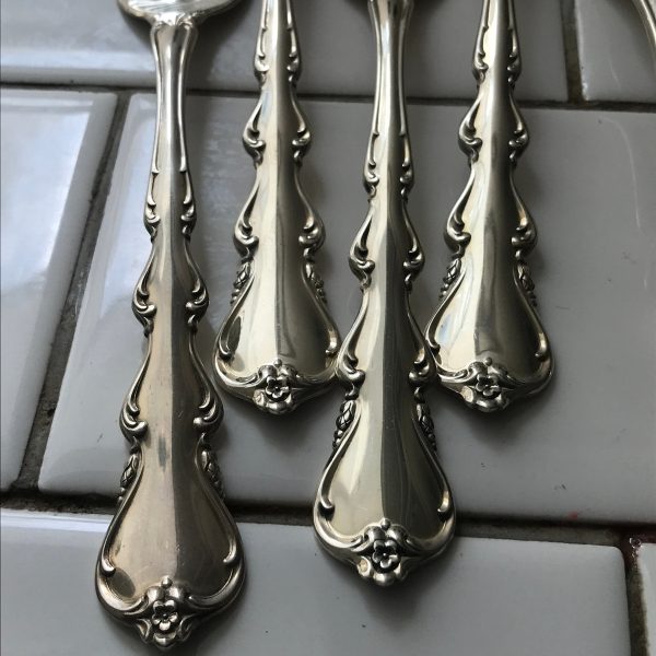 Vintage International Sterling silver 8 Luncheon Forks 6 1/2" long Angelique pattern 329 grams