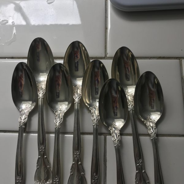 Vintage lot of sterling silver 6 spoons B monogram Gorham 148 grams CHANTILLY