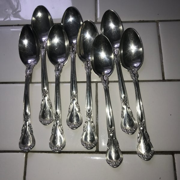 Vintage lot of sterling silver 6 spoons B monogram Gorham 148 grams CHANTILLY