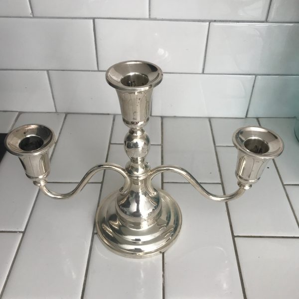 Vintage Sterling Silver Candlestick Holder CANDELABRA collectible display elegant dining 3 light by Watson Attleboro, MA