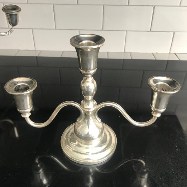 Vintage Sterling Silver Candlestick Holder CANDELABRA collectible display elegant dining 3 light by Watson Attleboro, MA