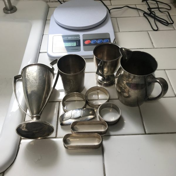 Vintage Sterling silver collectible lot of miscellaneous napkin rings trophy cup pitcher sugar 457 grams