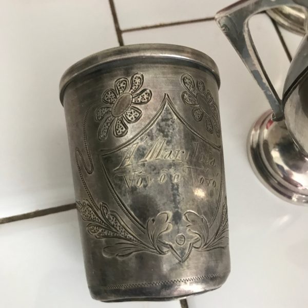Vintage Sterling silver collectible lot of miscellaneous napkin rings trophy cup pitcher sugar 457 grams