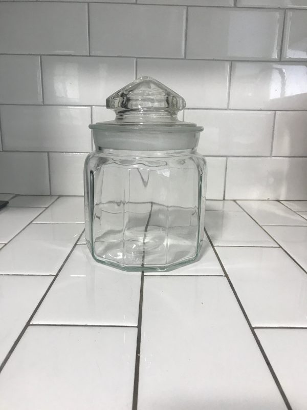Antique Apothecary counter drug store jar mercantile pharmacy paneled collectible display farmhouse ground glass stopper