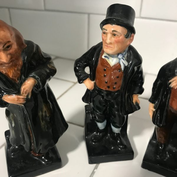 Vintage 4 Royal Daulton Oliver Twist Charles Dickens Character Figurines Sykes Fargin Uriah Heep Pecksniff Weller England