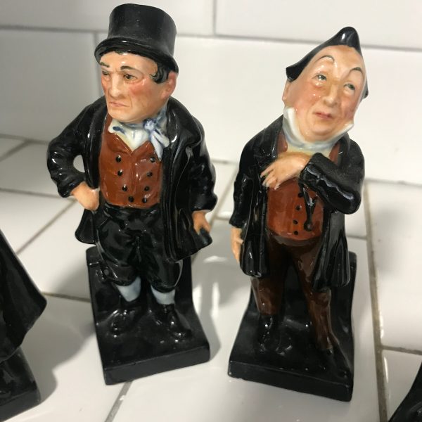 Vintage 4 Royal Daulton Oliver Twist Charles Dickens Character Figurines Sykes Fargin Uriah Heep Pecksniff Weller England