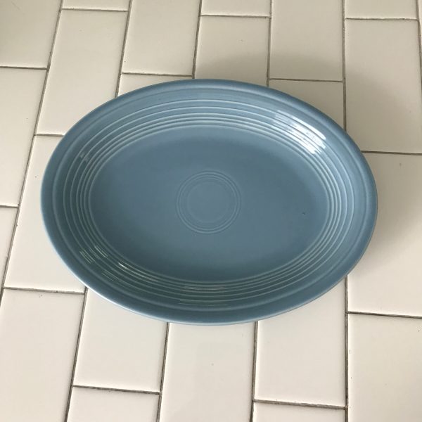 Vintage Fiestaware Platter Blue Homer Laughlin 90's collectible colorful display dinnerware retired