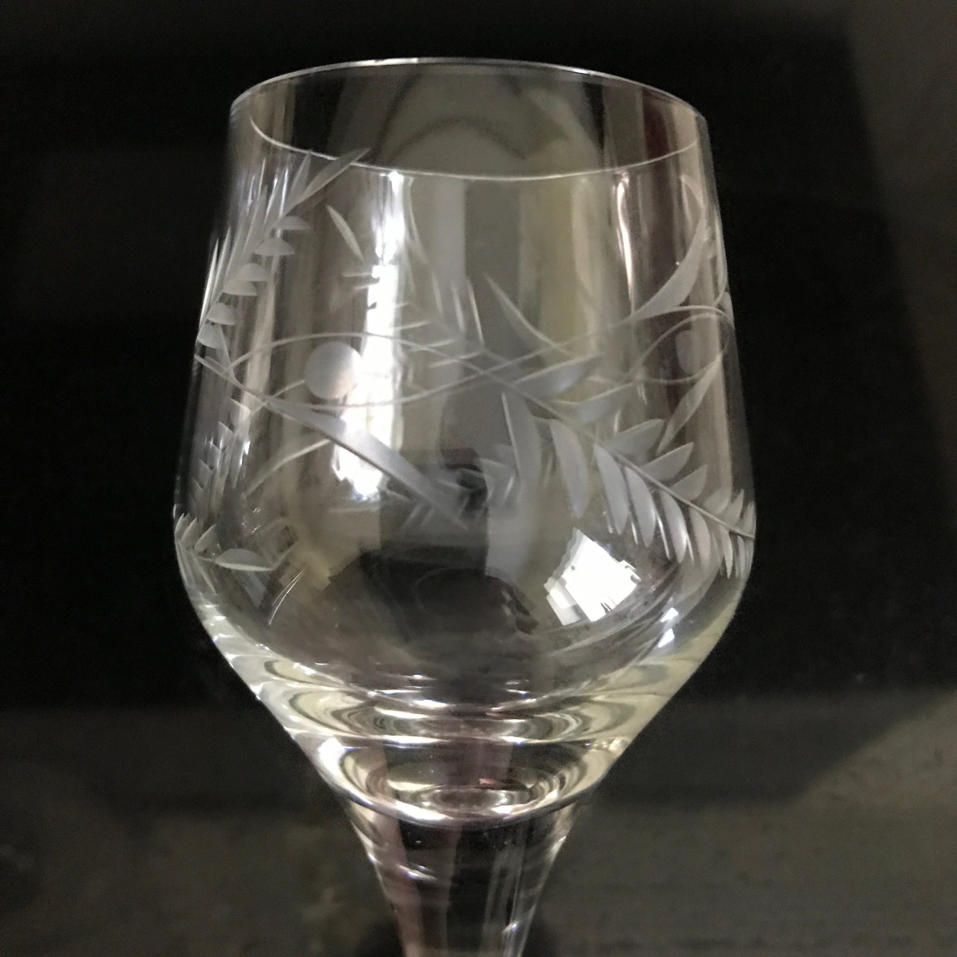 4 Vintage Etched Wine~ Liquor Glasses, 1950's, 4 oz After Dinner