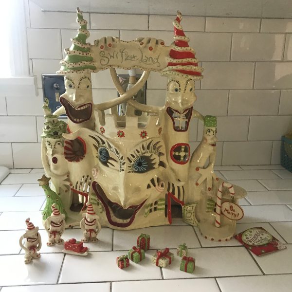 Vintage Silvestri Swimble Castle Hard to find by Mark Switzer Switzerland Lighted Christmas Decoration Very Whimsical