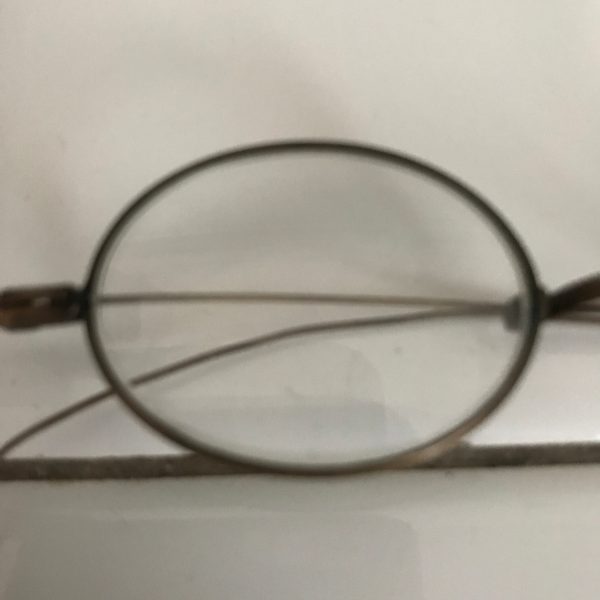 Antique civil war era eyeglasses eyeware collectible display 1860's glasses farmhouse office eye glasses display office desktop shelf