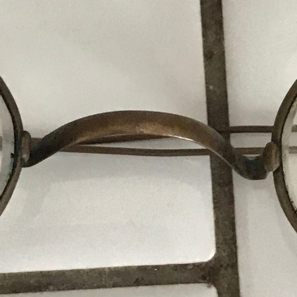 Antique civil war era eyeglasses eyeware collectible display 1860's glasses farmhouse office eye glasses display office desktop shelf
