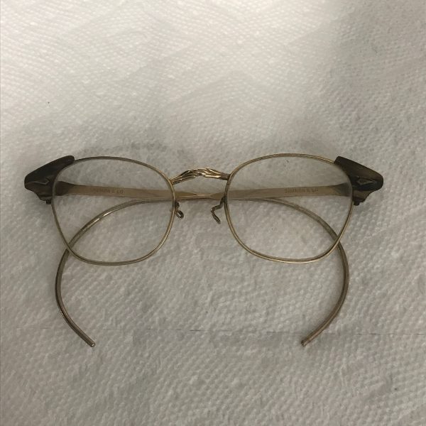 Fantastic Vintage Cat Eye Mid Century Eyeglasses Tiger eye look at top edges collectible display bifocals