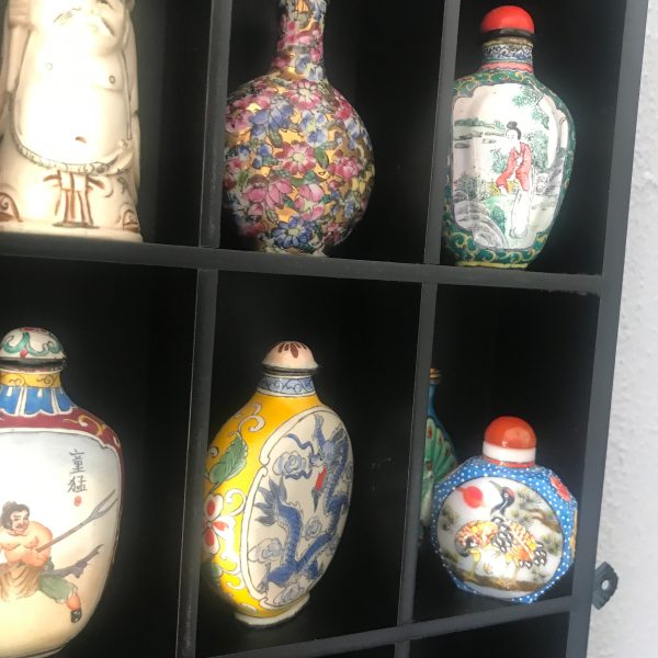 Lot of Antique and Vintage Snuff Bottles 32 Pieces Peking glass Bisque hand painted reverse painted collectible display wall decor