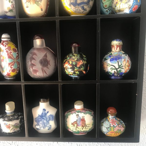 Lot of Antique and Vintage Snuff Bottles 32 Pieces Peking glass Bisque hand painted reverse painted collectible display wall decor