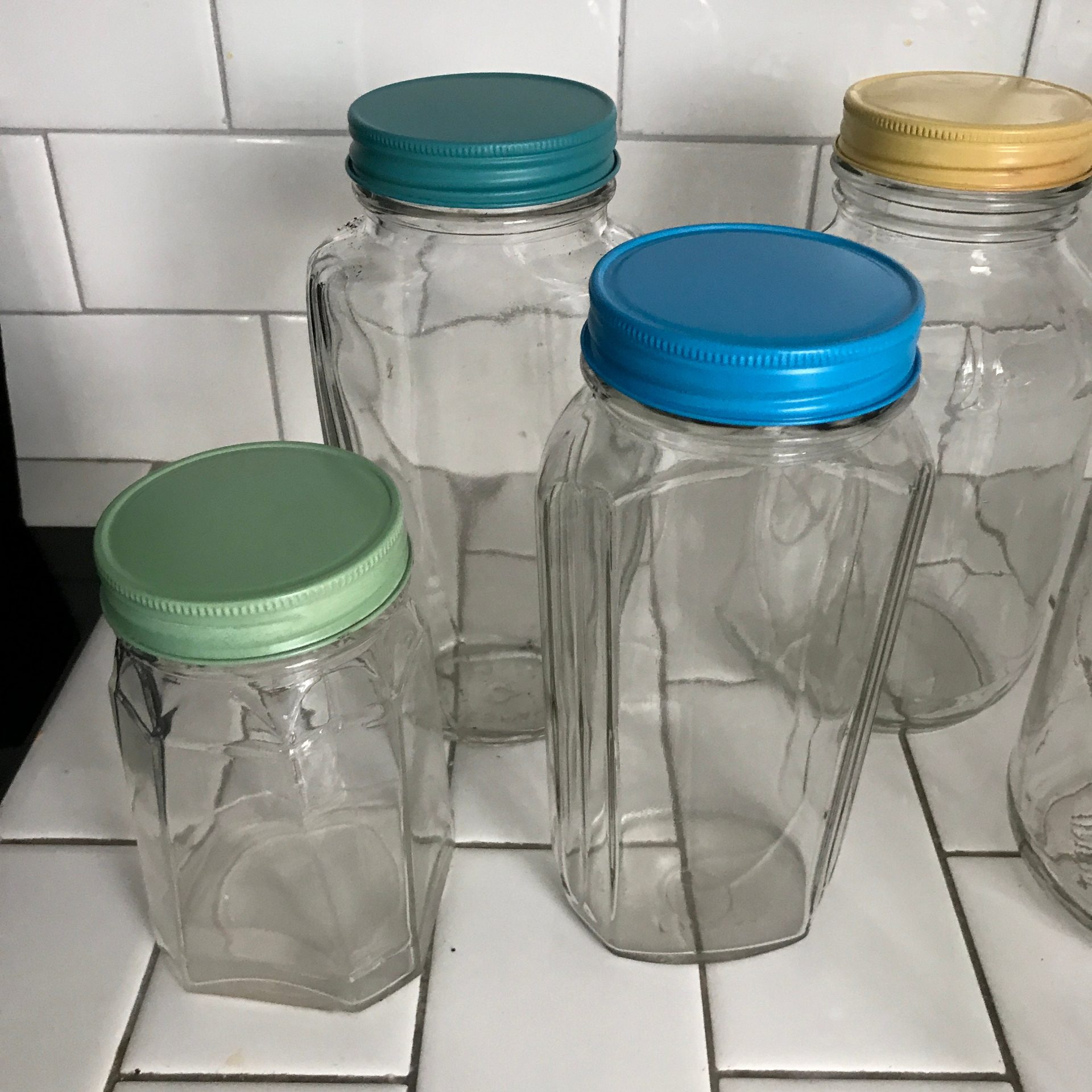 Unique Vintage Tin Kitchen Jars