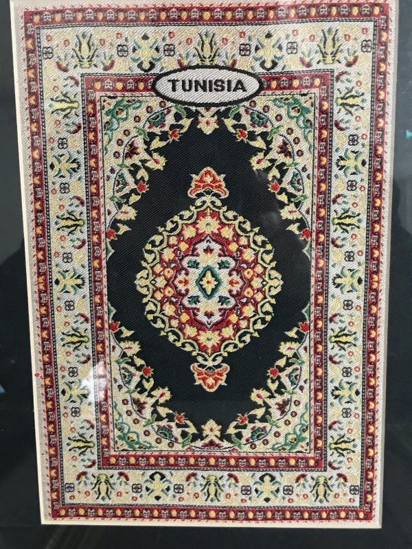 Vintage Walll Decor Salesman's sample miniature rugs framed and matted Morocco Tunisia small woven rugs collectible display wall decor