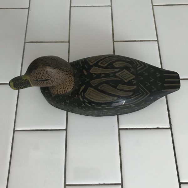 Vintage wooden duck decoy folk art hand carved and painted lodge cabin collectible display
