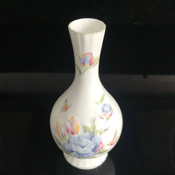Vintage Aynsley England Raised Floral Vase collectible display fine bone china home decor farmhouse cottage bed & breakfast Celeste pattern