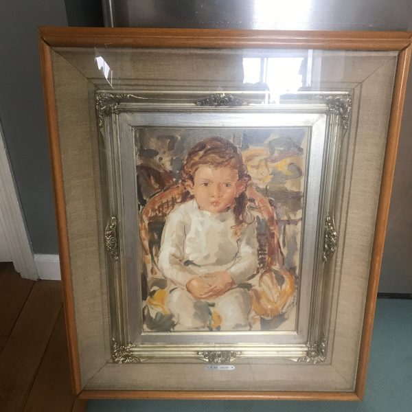 Vintage De Julio original oil on canvas double frame SIGNED wooden overall 23 1/2"x27 1/2" Image 11 1/2"x15 1/2" collectible Wall Art