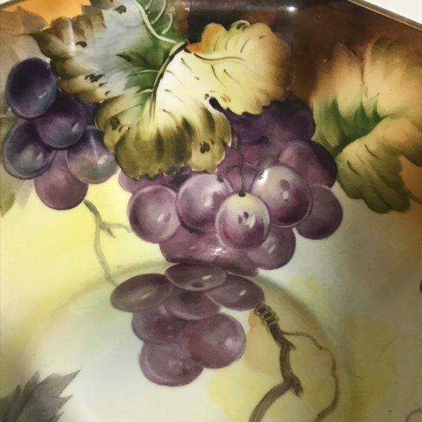 Vintage Hand painted Noritake Bowl Stunning display collectible farmhouse 1940's dining serving display Grapes and Leaves