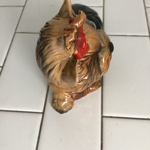 Vintage Large Yorkshire Yorkie terrier dog figurine Goebel Western Germany 6 1/4" tall collectible display home decor farmhouse  3003515
