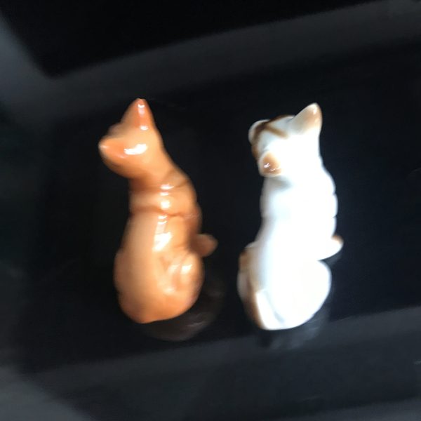 Vintage Pair of Cat Figurines Fine Bone China Quality cottage display farmhouse shabby chic collectible home decor crazy cat lady cat lover