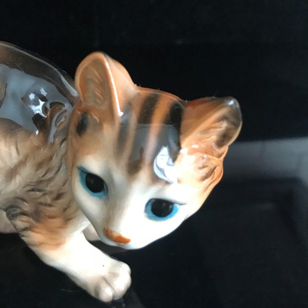 Vintage Shafford Japan Tabby Kitten Cat Figurine Fine Bone China Quality  cottage display farmhouse shabby chic collectible home decor