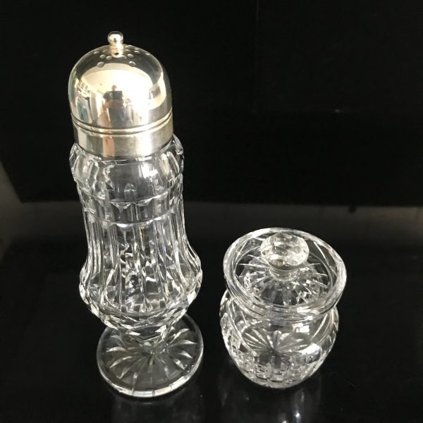 Vintage Waterford crystal serving pieces shaker and jelly jar collectible display fine crystal